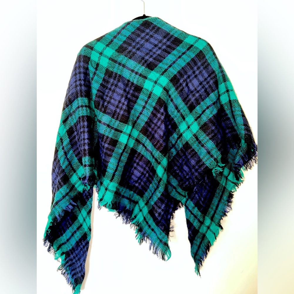 Green and Blue Blanket Scarf
